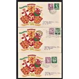 Great Britain (20 SEP) FDC's 1958 Regional's set of 3 FDC's, A/T, very scarce