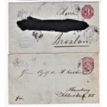 Wurttemberg 1875-Prepaid cover to Breslau 3ft rose addressee and posted to Hamburg cancelled 1879-