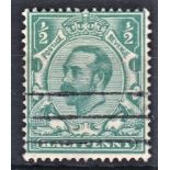 Great Britain-1911-12-1/2d Bluish-green,(SG323) fine used