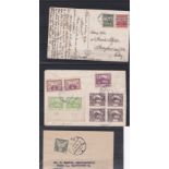 Czechoslovakia 1927 postcard of Prague Michel 245A-246A coil stamp definitives and (4)