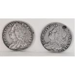 1757 (Fine) and 1758 (NVF) Sixpences (2)