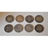 Victoria Groats - 1838, 1849, 1842, 1843, 1844, 1846, 1848 and 1849 dates, Fine to Very Fine (8)