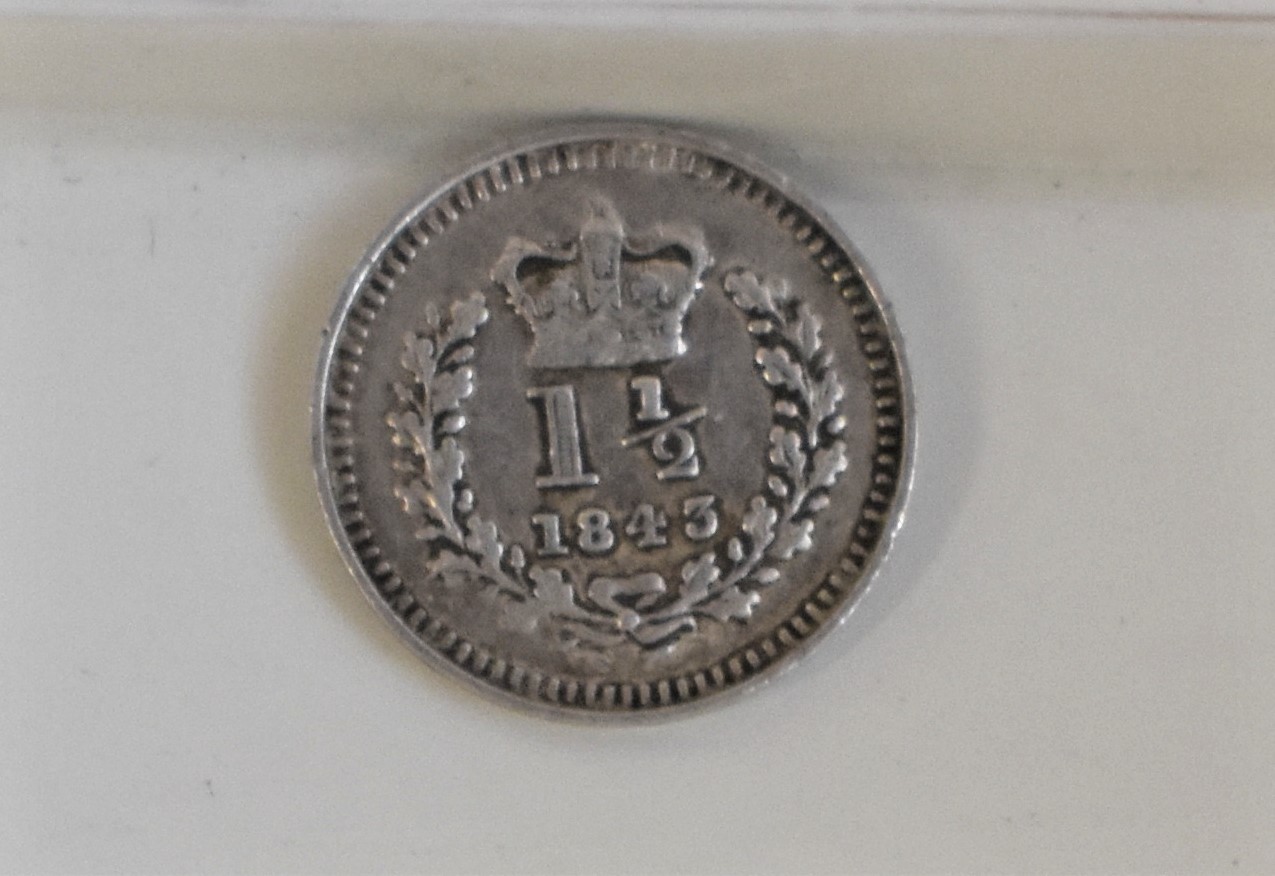 Victoria 1843 Threehalf Pence, EF - Image 2 of 2