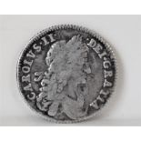 1663 Charles II Shilling, Near Fine