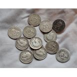 George V Silver Shillings 1911-1919, mostly fine (8) and (13) VF. (13 in total)