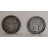 Victoria Fourpence 1858 and 1871 VF and GVF (2)