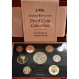 1996 Royal mint Proof set, red case with certificate.