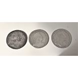 1715, 1722 and 1723 King George I Shillings, Poor to Fine (3)