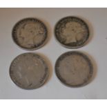 Victoria 1879, 1880, 1881 and 1884 Sixpences, Fine to Very Fine (4)