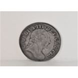 George III 1762 Threepence, EF, dark toned.