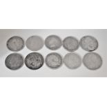 Silver Shillings - A range of early dates 1696 to 1896, Poor to Fine (10)