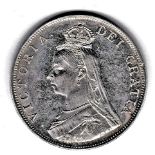 Victoria 1890 Double Florin, NEF, Edge knock. S3923