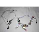 SWAROVSKI lightning bolt necklace and different colours gem choker with box