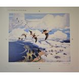 Morley, Michael 'Pinkfeet at Cloud Hight over Blakeney Point, Norfolk' Limited Edition signed print,