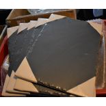 Brand new / sealed natural edge slate platter 30 x 20 x 0.5cm (4)