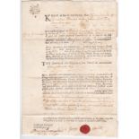 A 1763 Downham Market (Norfolk) Bond - Signed and Sealed by George Smith. Good George III era