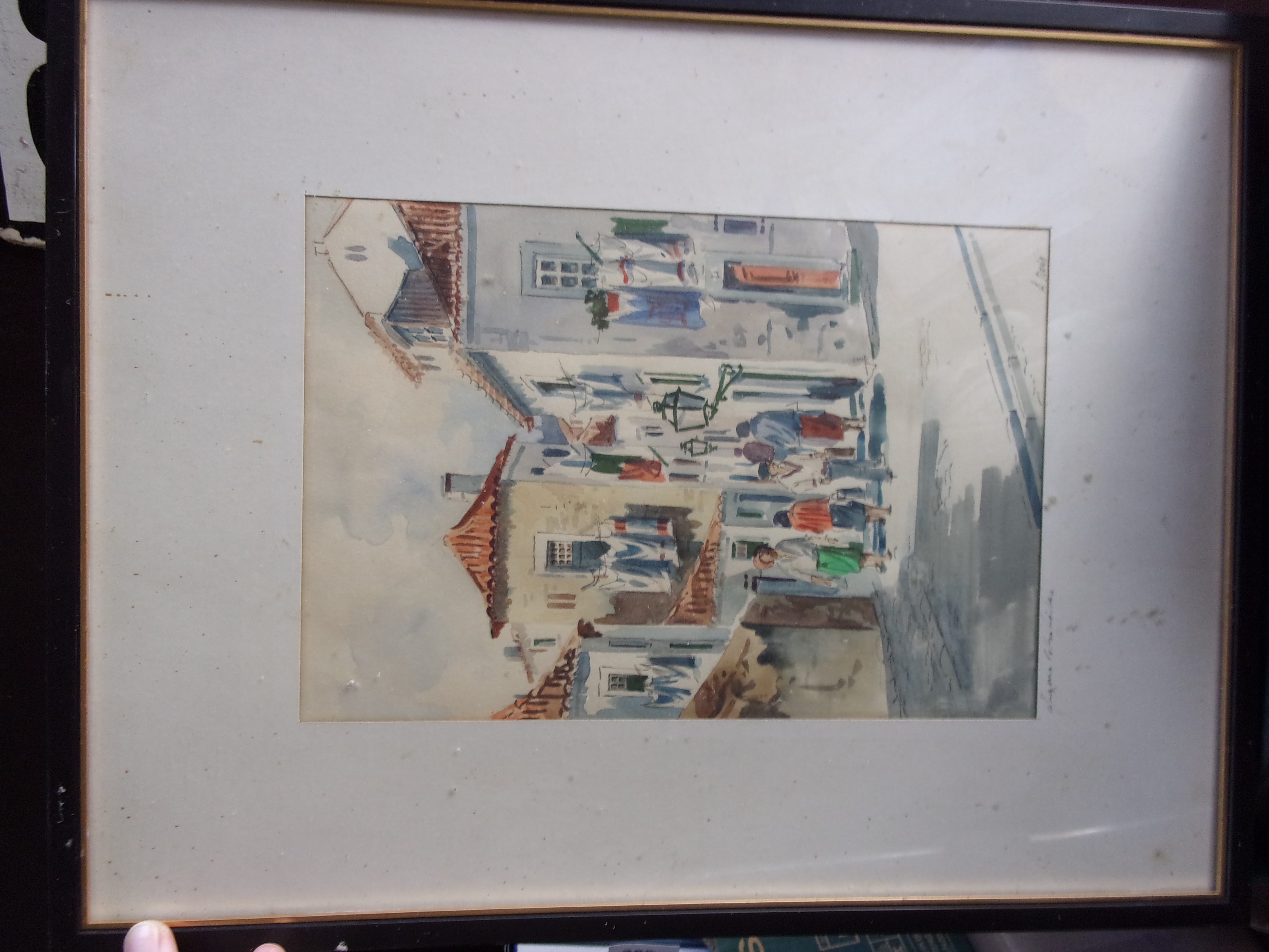 Reis, A - Lisbon Street Scene Watercolour