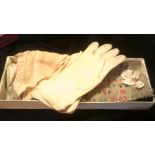 Vintage Box- includes kid gloves, lace collar etc