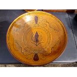A Barefoot Somerset Decorative Stoneware Bowl 10" diameter, imprinted 'Wells'. Floral decoration.