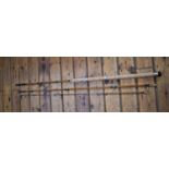 Black Seal 1960's era 11ft 3 piece all built cane barbel rod. Professionally restored. Green