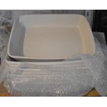 White Rectangle ceramic serving dishes. Catering/Restaurant size 13x11in. (6)