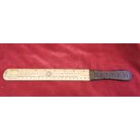 Victorian 'The United Asbestos Co., Limited' 1889 Varnished wood Letter Opener/Page Turner. 335 x 35