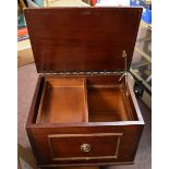 Vintage Wooden Storage Box, veneer finish with internal tray. A useful box.