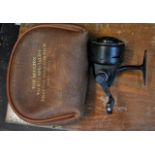 ABU 501 Vintage closed face reel. Very clean example of a rare reel. In a leather pouch