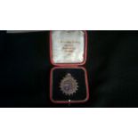 Medallion-1916 Girls School prize silver medallion hall marked Birmingham 1916 boxed