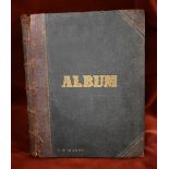 An Antique leather bound scrap Album, empty with clean pages.
