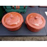 Barefoot Somerset - A pair of Decorative Bowls with Lids