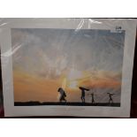 Morley, Michael 'Peasants at Dawn with Firewood - Nepal' Limited Edition signed print, from the