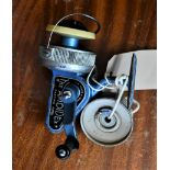 Ambidex casting reel No. 4, blue in colour. With extra spool. Works well