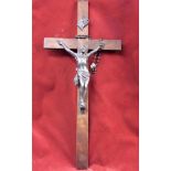 An Antique Crucifix 20" x 8" - Christ in Metal stamped G.D. Depose - a quality Alter Piece