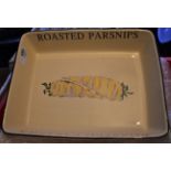 Lovely set of Roasted Parsnips painted art serving dishes. 1 has small damage to corner. 12x9.5in.