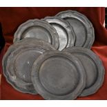 1770's German Pewter charger Plates for the English Market (7) some fantastic Angle makers marks