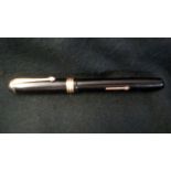 Fountain Pen - 1950's Conway Stewart 388 black pen, 14ct gold MB