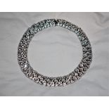 Ornate (heavy) necklace with cubic zirconia diamonds and clusters with box