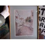 Amako, Julia - Algarve, two attractive framed prints of Watercolour Lagos and Faro both Artist
