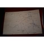 Norfolk Map:- Great and Little Massingham Shooting, vintage linen backed Map (HMSO) viewed with