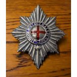 Coldstream Guards Officers Puggaree Badge (Silver and enamel) St. George's Cross within the Royal