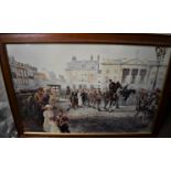 Impressive Print - 8th Battalion Sherwood Foresters 1914, Newark Market Place, framed (wood)-Picture