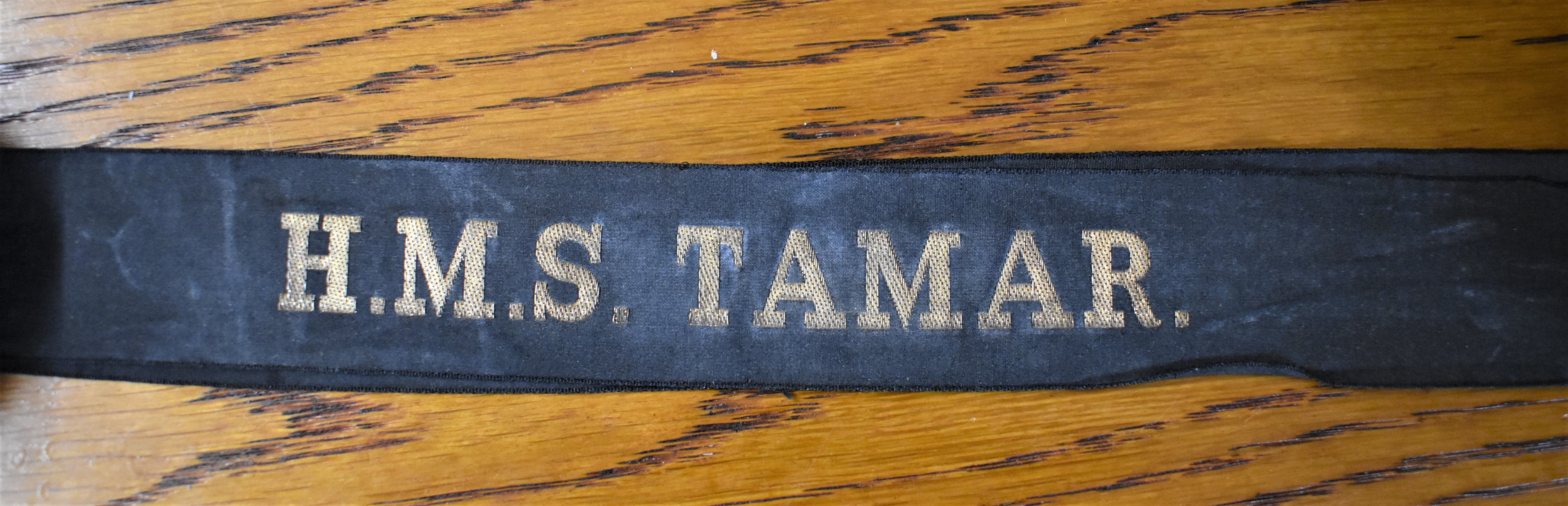 H.M.S. TAMAR British Naval Cap Tally :- (Chinese: ???) was the name for the British Royal Navy's