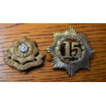 15th East Yorkshire Regt of Foot Glengarry Badge and Forage Cap Badge (Gilding-metal and Bi-