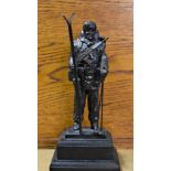 British Military statue of a soldier in Arctic gear, an excellent bronzed figure of a Soldier