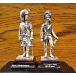 Royal Hampshire Art Foundry Pewter Soldiers (2), of The Watch and 12th (POW) Light Dragoons - 12cm