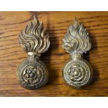 Royal Lancashire Fusiliers Busby Grenade Cap Badges (Victorian and WWI Type) in brass with lug