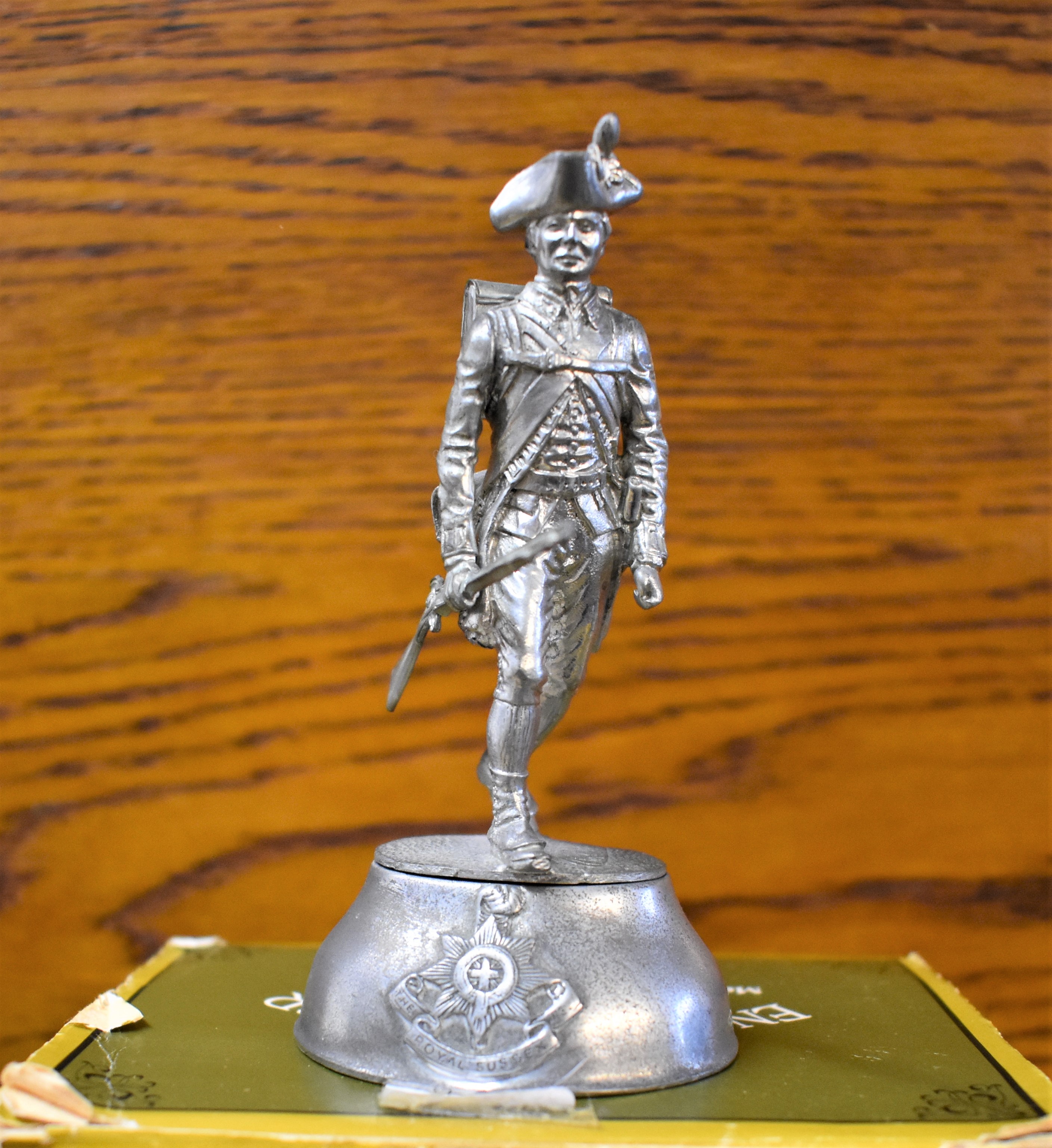 Buckingham Fine English Pewter Figure - Royal Sussex Soldier in original box, approx 10cm's