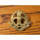 The Middlesex Regiment (Duke of Cambridge's Own) WWI Economy Cap Badge (Gilding-metal). K&K: 672