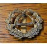 Hampshire Regiment 7th (Duke of Connaught's Own) Battalion WWI Officers Cap Badge (Gilding-metal),